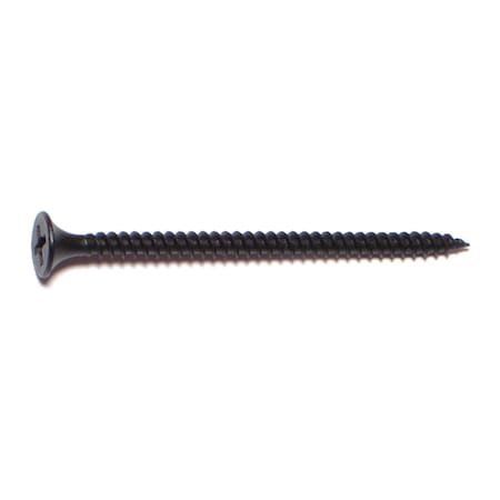 Midwest Fastener Drywall Screw, #6 x 2-1/4 in, Steel, Flat Head Phillips Drive, 30 PK 30846
